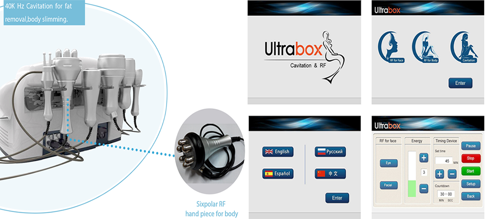 Ultrabox 6IN1 Cavitation RF Slimming Skin Tighten Machine