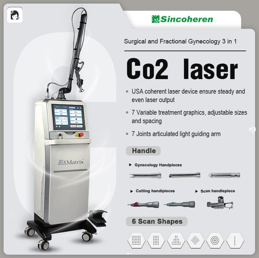 Fractional Co2 Laser Machine Skin Surfacing Whitening Pigment Wrinkle Removal Machine Scar Acne Removal Vaginal Tightening Device